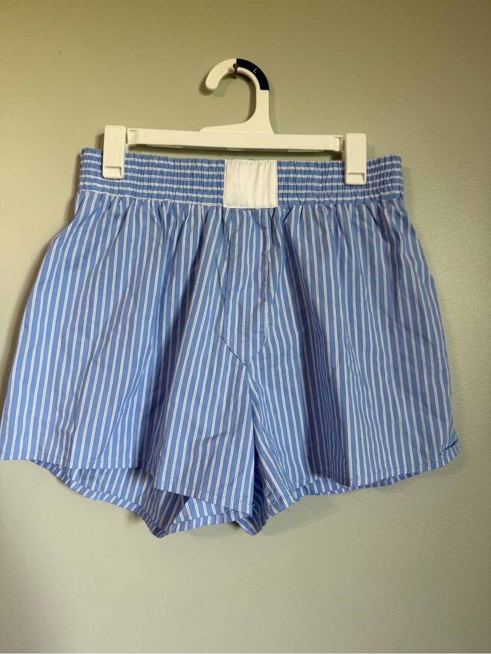 Lioness Light Blue & White Striped Athletic Shorts